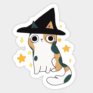 Cute Calico wizard cat Sticker